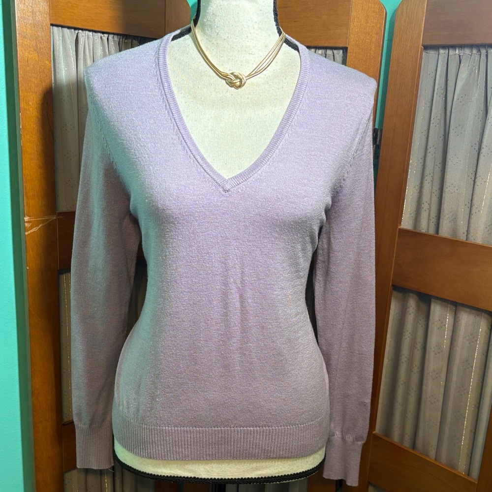 Tailor B. Moss Soft Lilac V-Neck Sweater